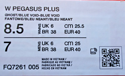 Size W-8.5/M-7, NK Pegasus Plus Unisex Running Shoes, Void-Blue FQ7261-005