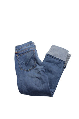 Hudson Womens Low Rise Distressed Cuffed Ankle Capri Jeans Blue Size 25