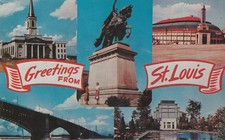 Greetings from St. Louis Arena Postcard - Former Home of the NHL Blues NBA Hawks