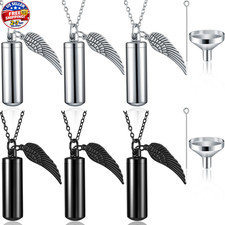 Urn Necklace for Ashes Cremation Jewelry for Ashes, 6 Pieces Stainless Steel Cre