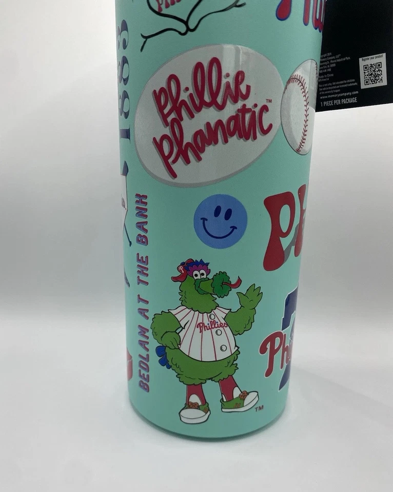 Philadelphia Phillies 34Oz Stainless Steel PHANATIC Quencher Bottle - TEAL NWT - Image 4 of 4