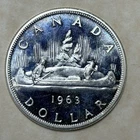 1963 CANADA ELIZABETH II VOYAGUER DOLLAR - 80% SILVER - FREE INSURED SHIPPING!