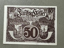 🇦🇹 Austria Linz 50 Heller Notgeld 1920 Emergency Banknote