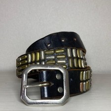 Luxury Studded Belt Made in USA with Vintage Leather