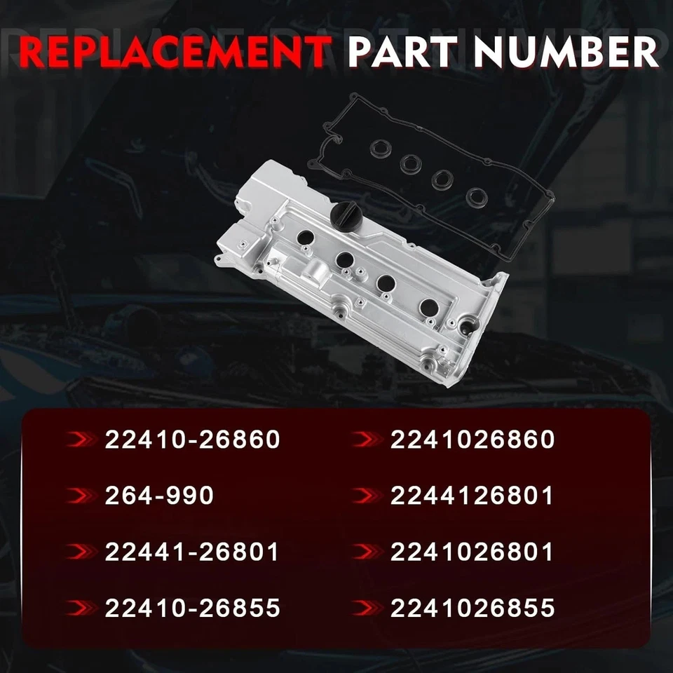 Aluminum Engine Valve Cover w/Gasket for Hyundai Accent, Kia Rio 2006-11 1.6L🔧 - Image 3 of 4