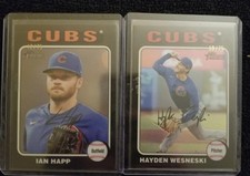 Ian Happ Hayden Wesneski 2024 Topps Heritage 2 Black Refractors /75 Cubs ⚾️