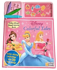 Disney Princess Color Along Sound Activity Book Belle, Cinderella, Ariel, Sealed