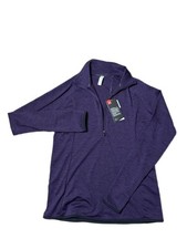 Under Armour NWT 1/2 Zip Heathered Purple Long Sleeve Fitted Pullover Size M