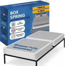 Box Spring Bed Base Twin XL Size 4Inch Wood Mattress Foundation Quiet Noise Free