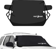 FrostGuard Vortex | Full-Coverage Car Windshield Cover - Black XL