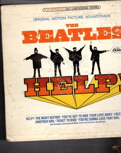 The BEATLES  on LP  " HELP " rock soundtrack