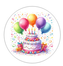 Happy Birthday Handmade Stickers Scrapbook Planner Envelope Label Cake Colorful