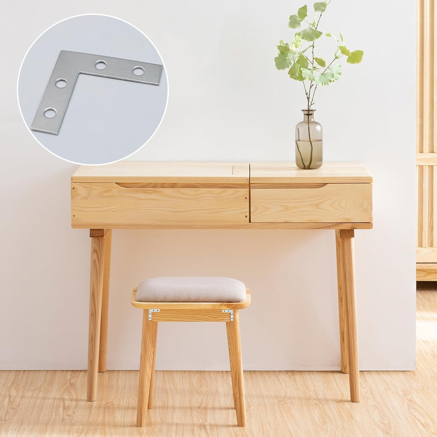 Pack of 40 Silver L Shape Bracket Joint Support Flat Plate Bracket Right Angle C