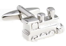 Railroad Train Engine Cufflinks Pair in Presentation Gift Box Polishing Cloth