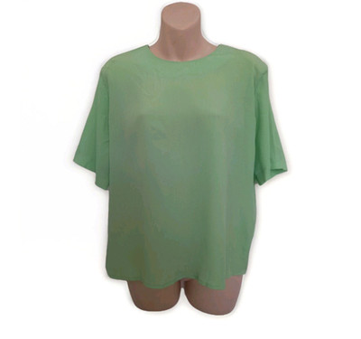 Vintage 80er Jahre Hamells limetten- oder hellgrünes Sommertop/Bluse Größe 16 UK