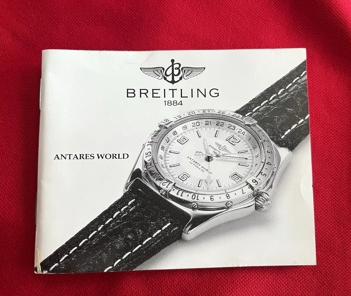 Original Breitling Antares World Manual Instruction Booklet reloj instrucciones