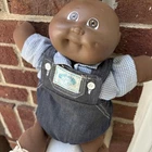 VTG 80s Cabbage Patch Kids African American Black Boy Doll Overalls Diaper Cute!
