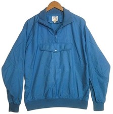 Vintage Roffe Skiwear Jacket Pullover Men's L Nylon Blue Made in USA