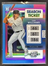 2022 Chronicles Luke Williams Contenders Optic Purple Mojo /99 #20 RC Marlins