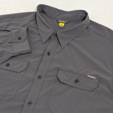 NEW Eddie Bauer Shirt Men's 2XL Travex Gray L/S Button Up STRETCHY Fishing