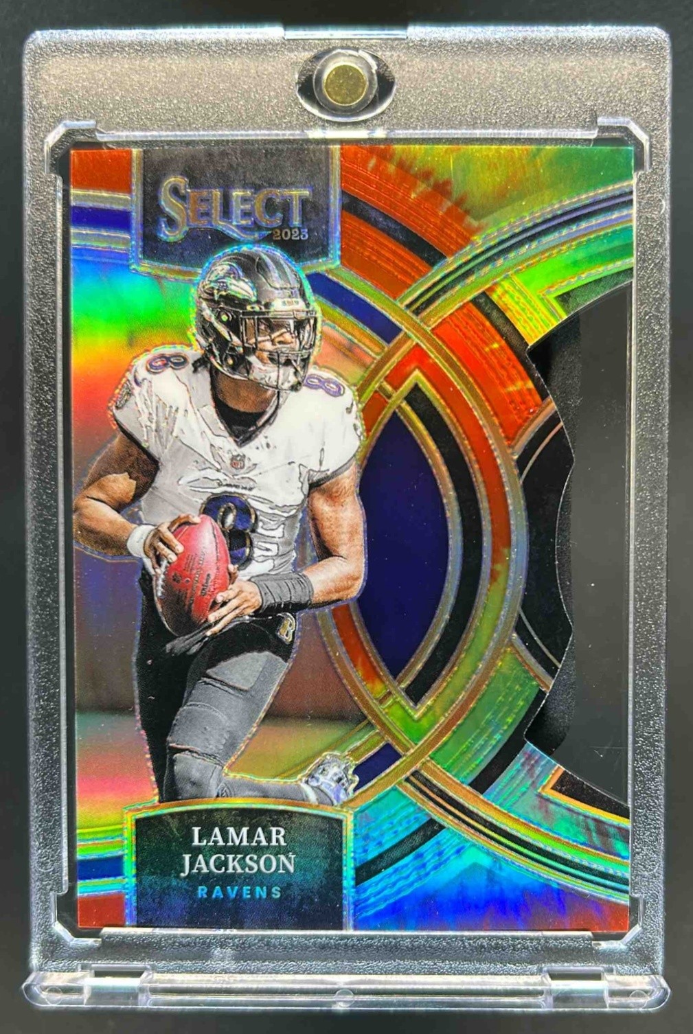 2023 Select Lamar Jackson Tie Dye Prizms Die Cut Premier Level #/25 Ravens