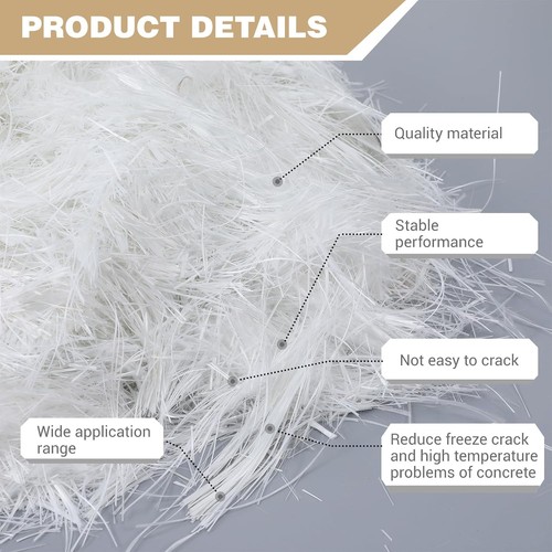 2 Pack Fiberglass for Concrete Cement Fiber Additive, Mortar Anti white  - Afbeelding 3 van 7