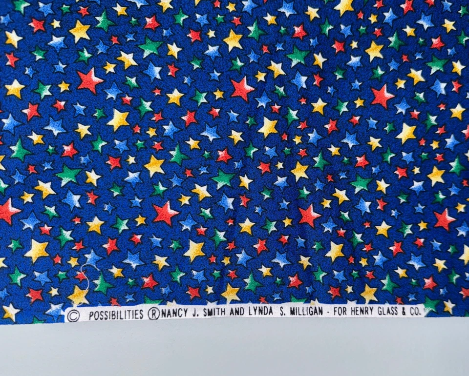 Stars Print Fabric Remnant Possibilities Nancy J Smith Henry Glass 53"x 43" - Image 2 of 4
