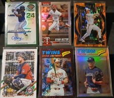 Quentin Young Auto, Keaschall Prizm Orange, Buxton Foil, Minn. Twins 15 Card Lot