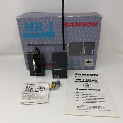 Samson MR-1 Micro-Receiver & ST-2 VHF FM Transmitter w/ Sony Mic - Channel 1