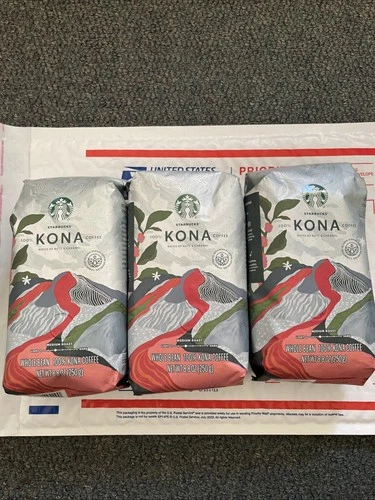3 Pack Starbucks 100% KONA Coffee WHOLE BEAN 8.8 oz Bag Each EXP 01/26 New