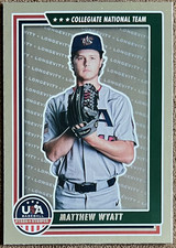 2022 USA Baseball Stars & Stripes Longevity Parallel Matthew Wyatt #42 Rays RC
