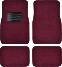 MT-100-BD Burgundy Red Carpeted 4 Piece Car SUV Floor Mats With Burgundy Red