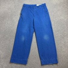 VINTAGE French Trousers Adult 29x26 Blue Adolphe Lafont Workwear Faded Chore Men