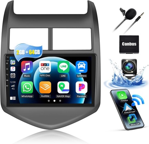 For Chevrolet Aveo Chevy Sonic 2012-2016 Car Stereo Radio CarPlay Android 15 64G