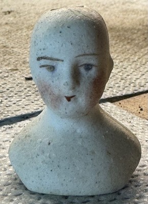 1890 s Victorian Antique Bisque Dolls Head - dug from Lincoln Cowpaddle (K631)