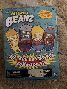 Mighty Beanz Big, Bod, And Mighty Collector Tin Glow In The Dark COMPLETE A