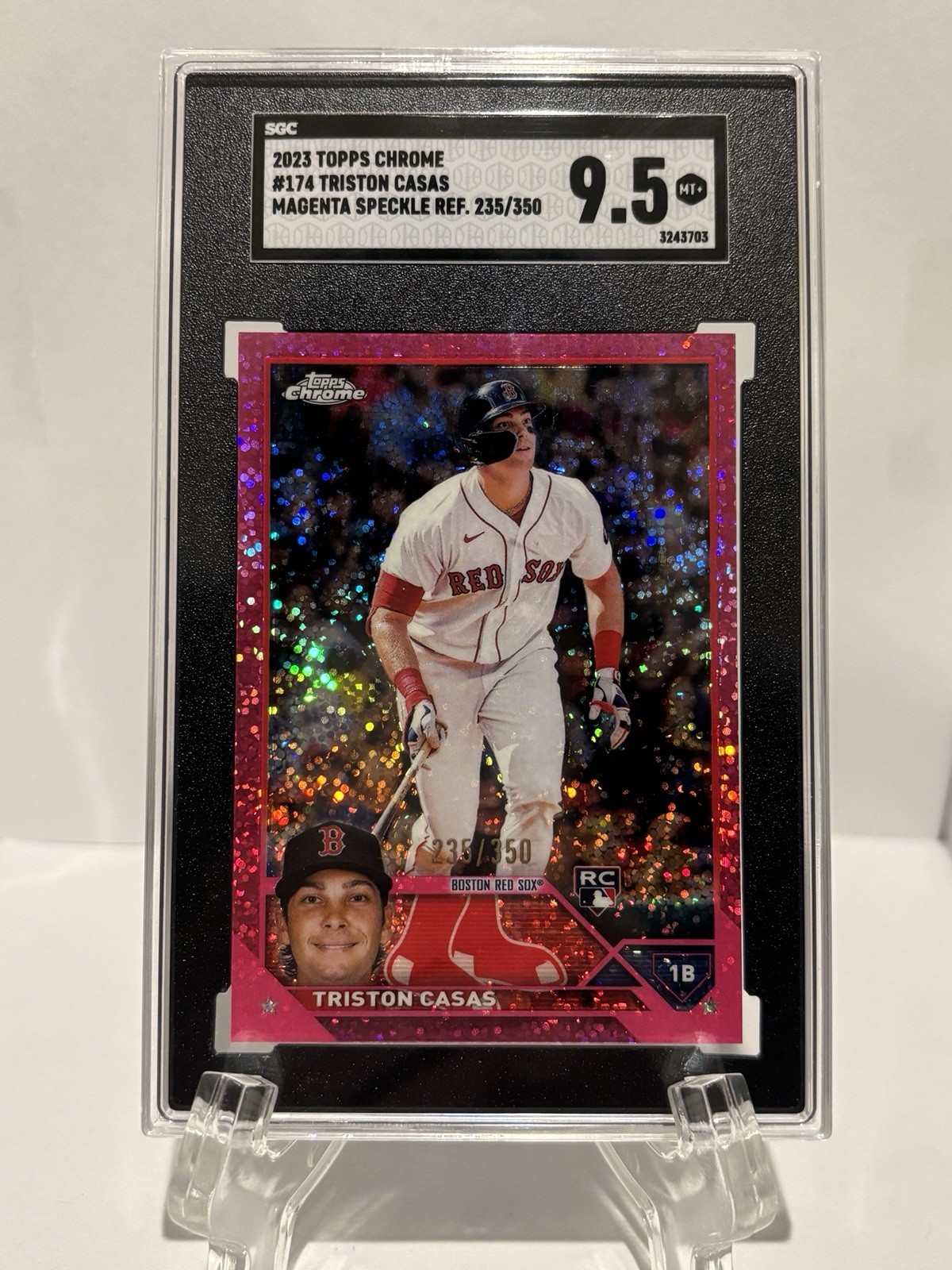 2023 Topps Chrome Triston Casas #174 (RC) Magenta Speckle Refractor /350 SGC 9.5