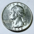 1958 25c Washington Silver Quarter - 90% SILVER EXTRA FINE DETAILS #9994
