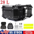 28L Motorcycle Top Case Tail Box Waterproof Luggage Scooter Trunk Storage Black