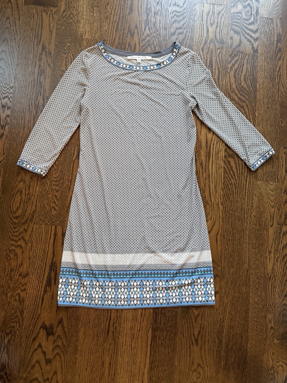 Max Studio patterned geometric Business Casual tu… - image 5