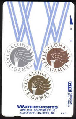1993 Aloha State Games - Watersports - Winner's Medals ('Telephone') Phone Card