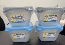Lot 4 Plastic Food Containers With Twist Top Lids 1300 ml 3Pack Food Storage
