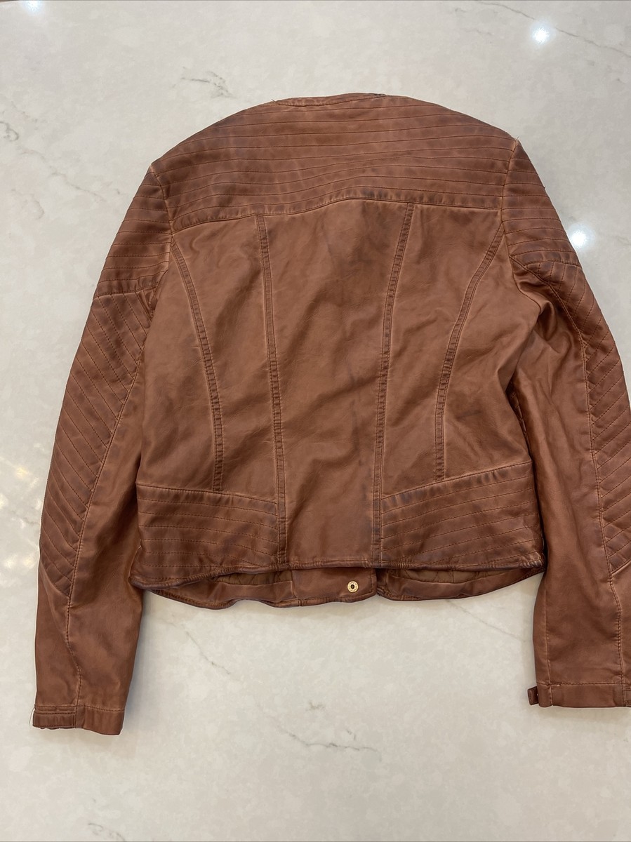 XXI Women Brown Faux Leather Jacket S | eBay