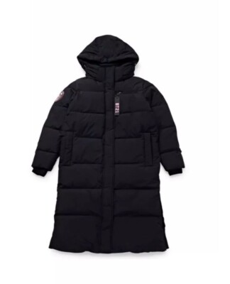 BTS JIN BT21 RJ ブラック ロングダウンジャケット BT21 BTS Cooky Line Friends Korean KPOP Padded Puffer Parka Long