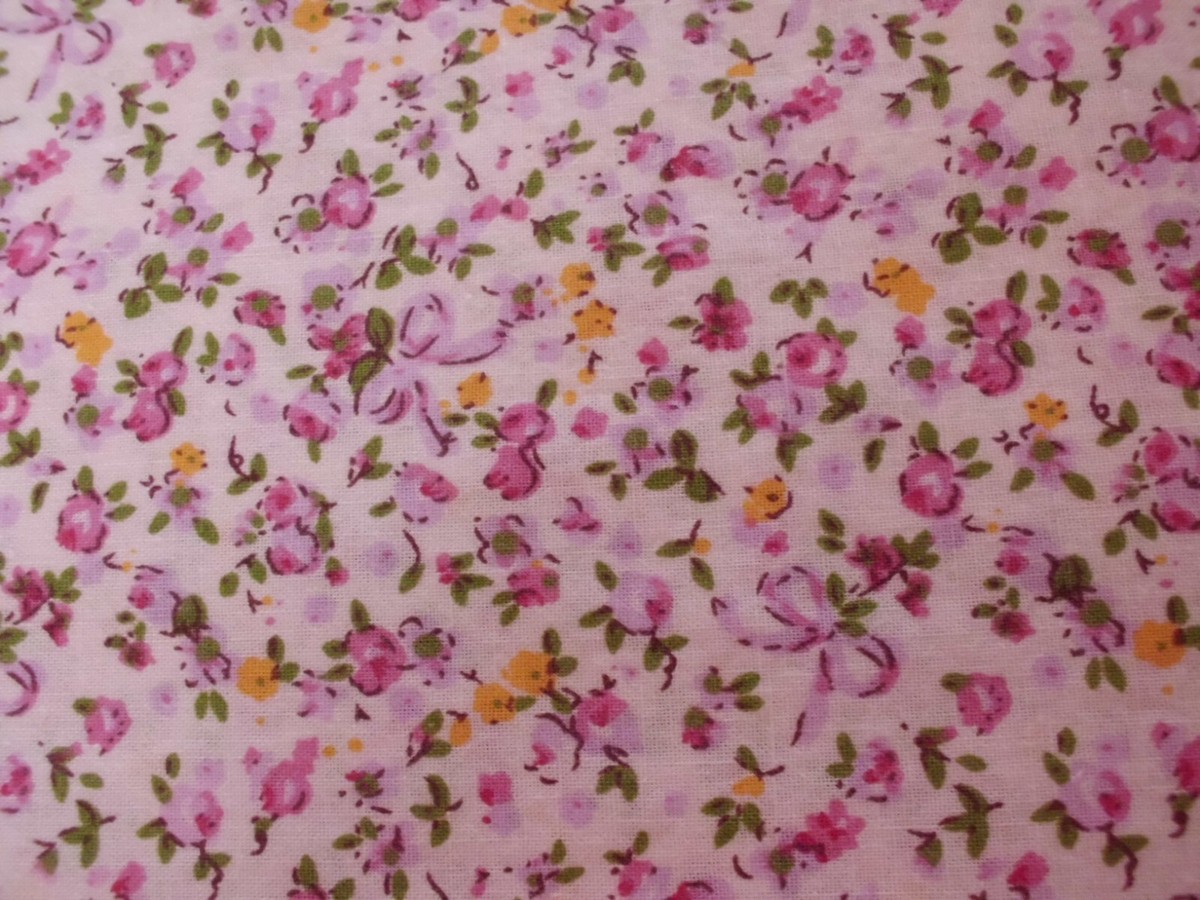 Coupon De Tissu Liberty Imprimé Petites Fleurs Multicolores - 36 X 88 Cm En Coton - Neuf