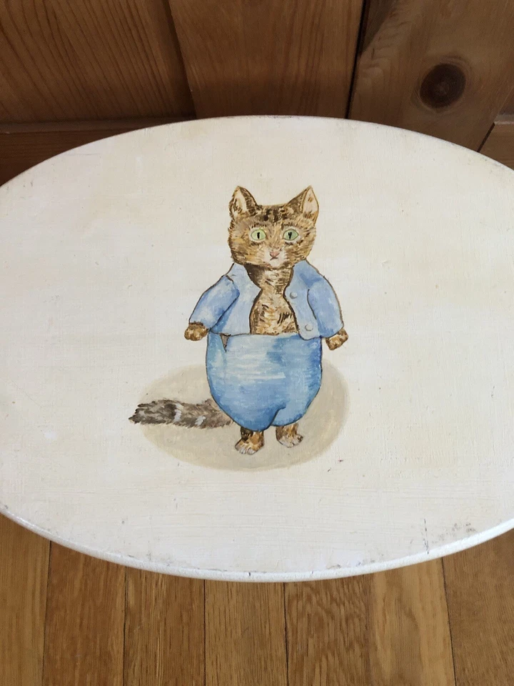 Reposapiés vintage con imagen de gato pintada a mano ☼ Foto 4 de 4