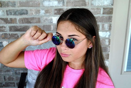 OWL Round Sunglasses 10 Pack Retro Vintage Hippie Style 43mm Blue Mirror Lens - Picture 3 of 5