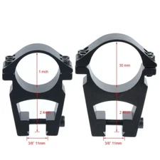 1"/30mm See-Thru Riflescope Rings Mount 3/8" Dovetail High Profile .22 caliber