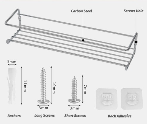 4X Kitchen Spice Racks /Jars Shelves Wall Mount Kitchen Door Storage Organizer - Picture 3 of 11