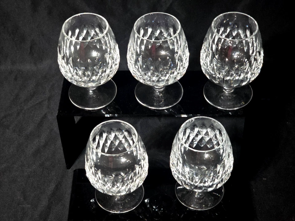 Vintage MIKASA 4.125" Brandy Cognac Snifter MANOR HOUSE Corte Vidro - Excelente Estado Usado Conjunto de 5 - Imagem 2 de 4